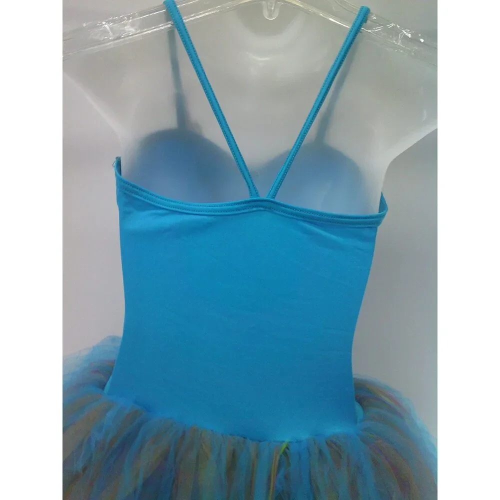 Pre-Owned Dance Costume Costume Gallery  Large Child Blue Colorful Tutu Ballet
